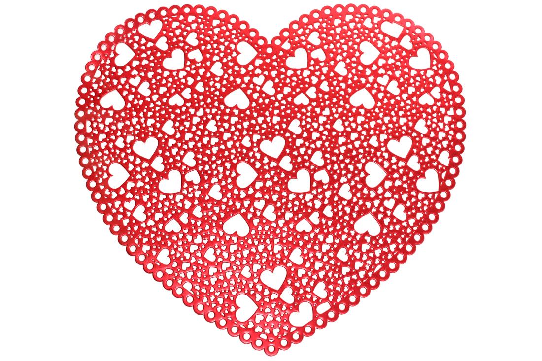 Коврик для сервировки Bonadi фигурный Сердце 38 см Красный (444-115)