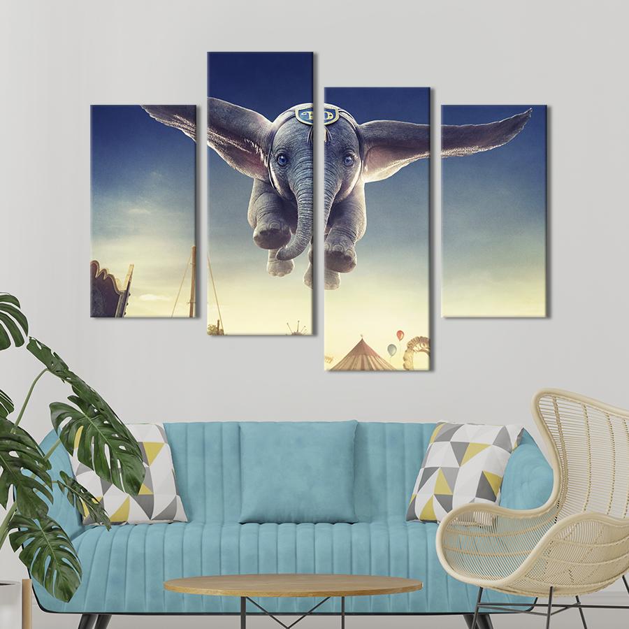 Картина на холсте Добродушный слонёнок Дамбо 89x56 см (1474-42)