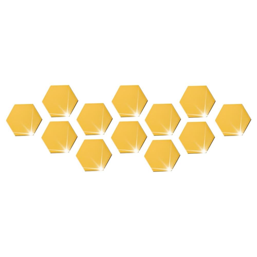 Зеркальный настенный декор 12,6х11 см 12 шт. Золотой (NS0051_2)