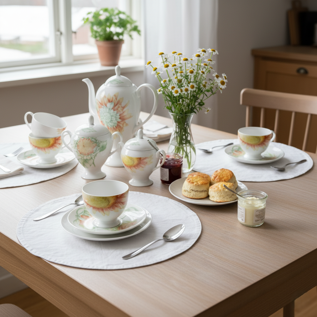 Сервиз чайный Sakura Sunflower 14 пр. на 6 персон - фото 4 Сервиз чайный Sakura Sunflower 14 пр. на 6 персон - фото 4