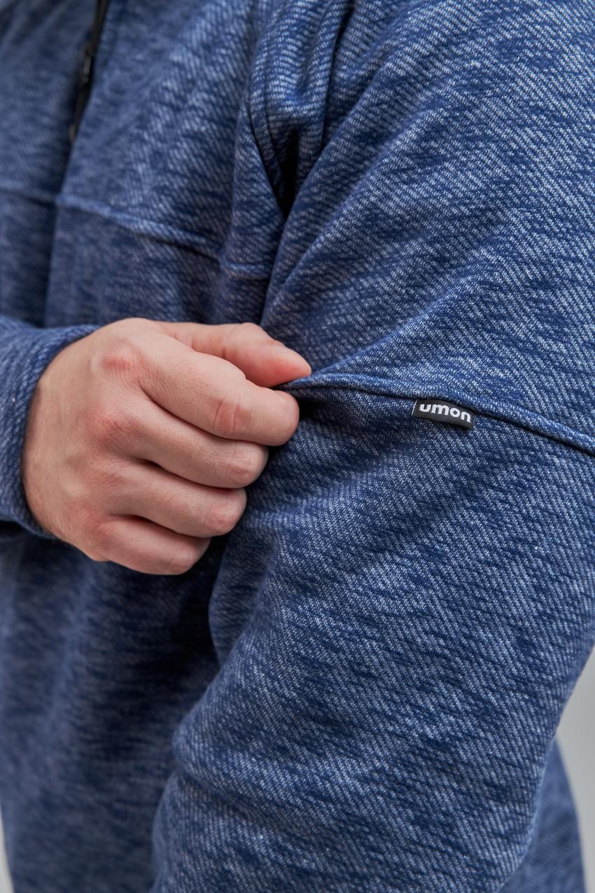 Свитшот мужской М0143.4 на замке XL Синий меланж (639-1-63) - фото 2 Свитшот мужской М0143.4 на замке XL Синий меланж (639-1-63) - фото 2