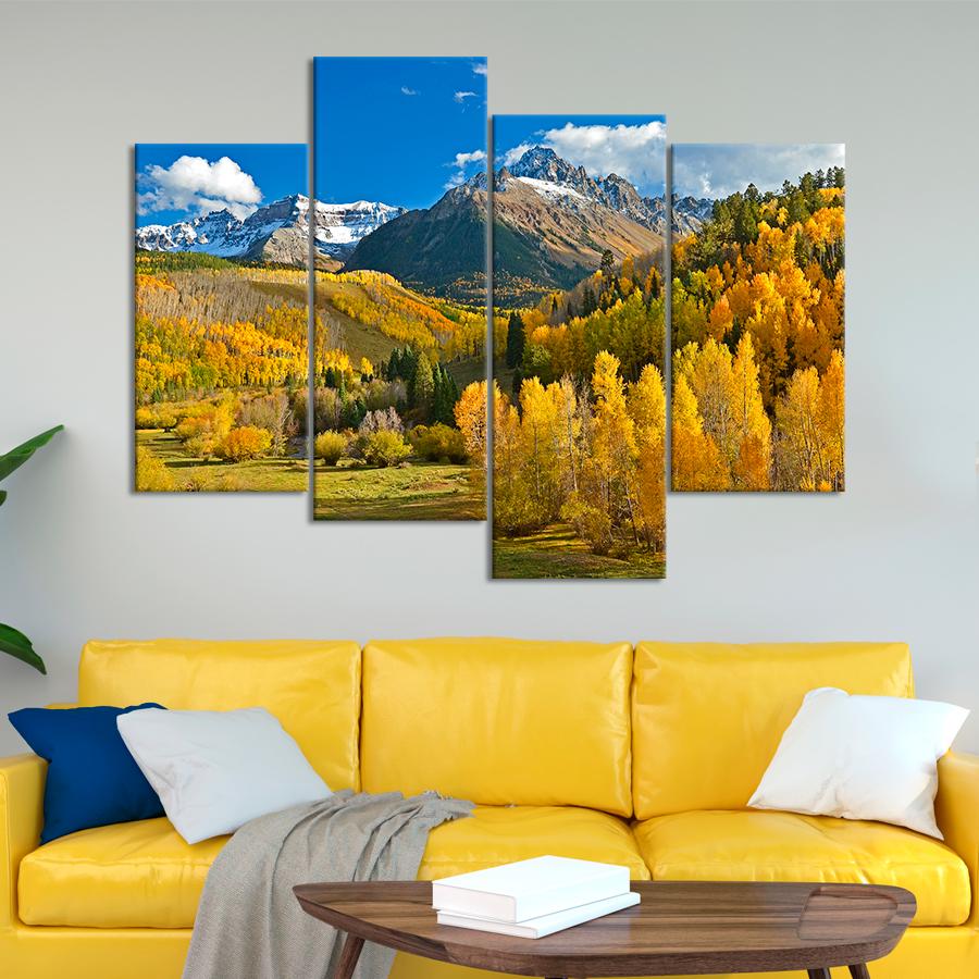 Картина природа Деревья на фоне скалистых гор 149x106 см (A1159-4)