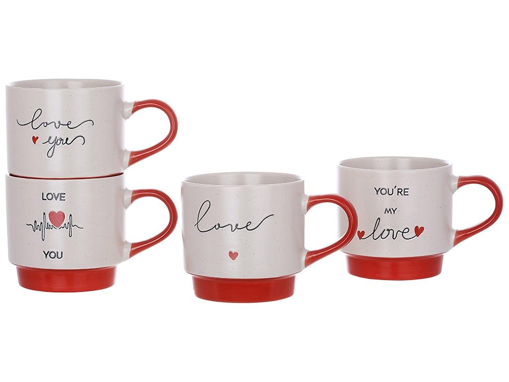 Кружка фарфоровая Love 400 мл 4 шт. (BDI-B04-018) Кружка фарфоровая Love 400 мл 4 шт. (BDI-B04-018)