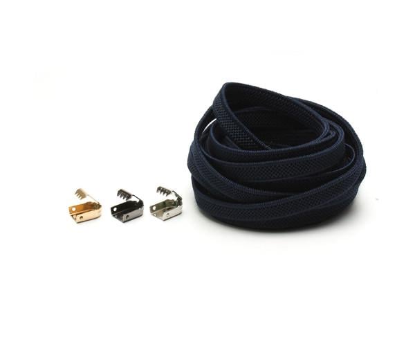 Шнурки еластичні із затискачами без зав'язок 1 м Темно-синій Шнурки еластичні із затискачами без зав'язок 1 м Темно-синій