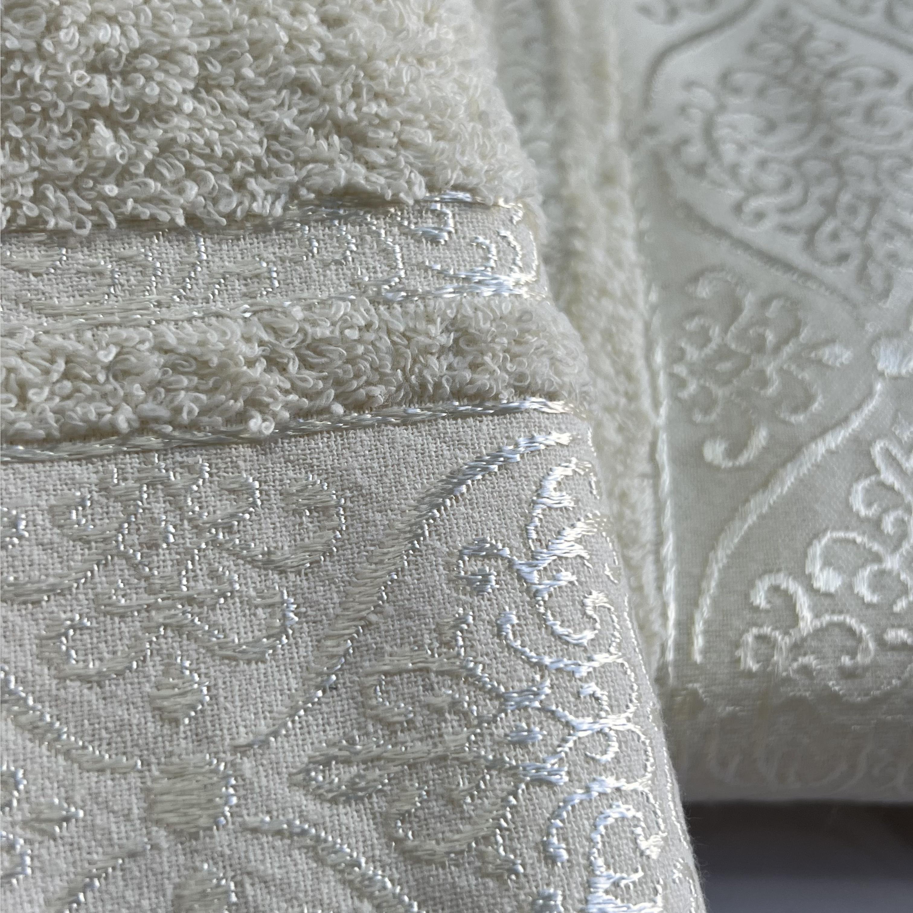 Набір рушників банне та для обличчя 70х40 см/50х90 см 2 шт. Білий (mame2v1venz2-beyaz) - фото 3