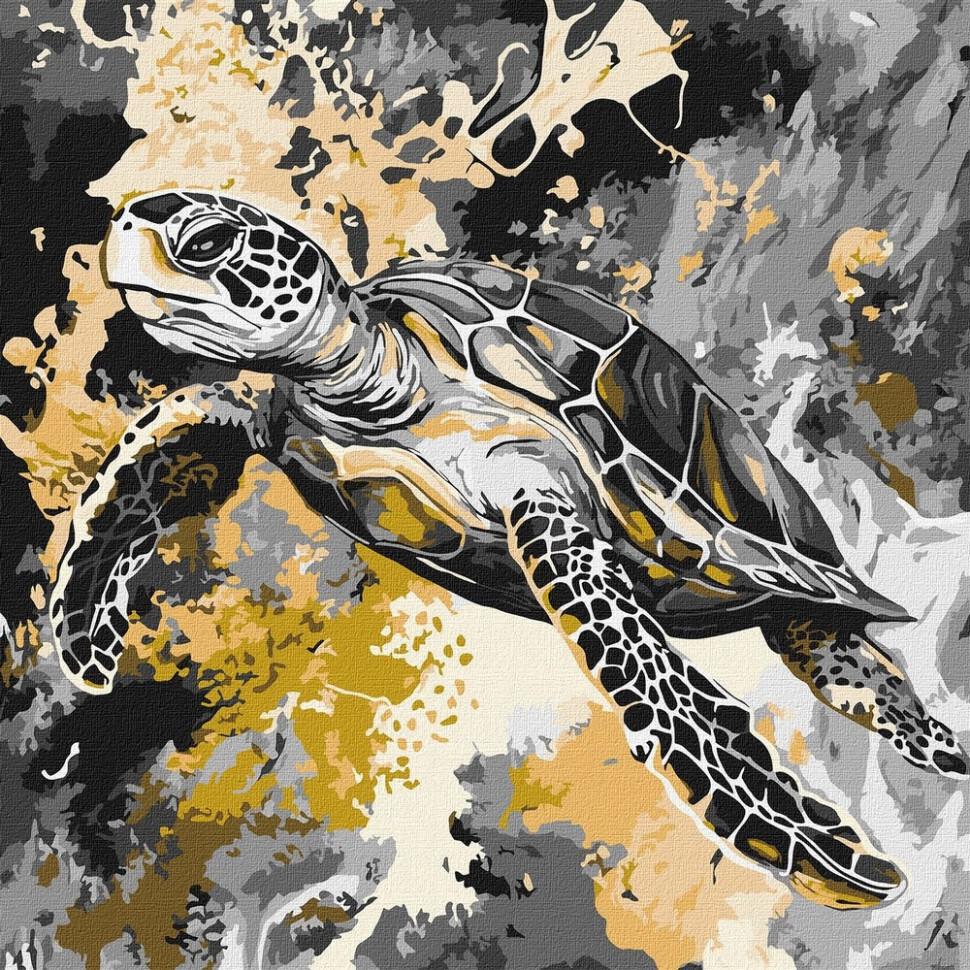 Картина по номерам Ideyka Золотая черепаха 40x40 см (KHO6734)