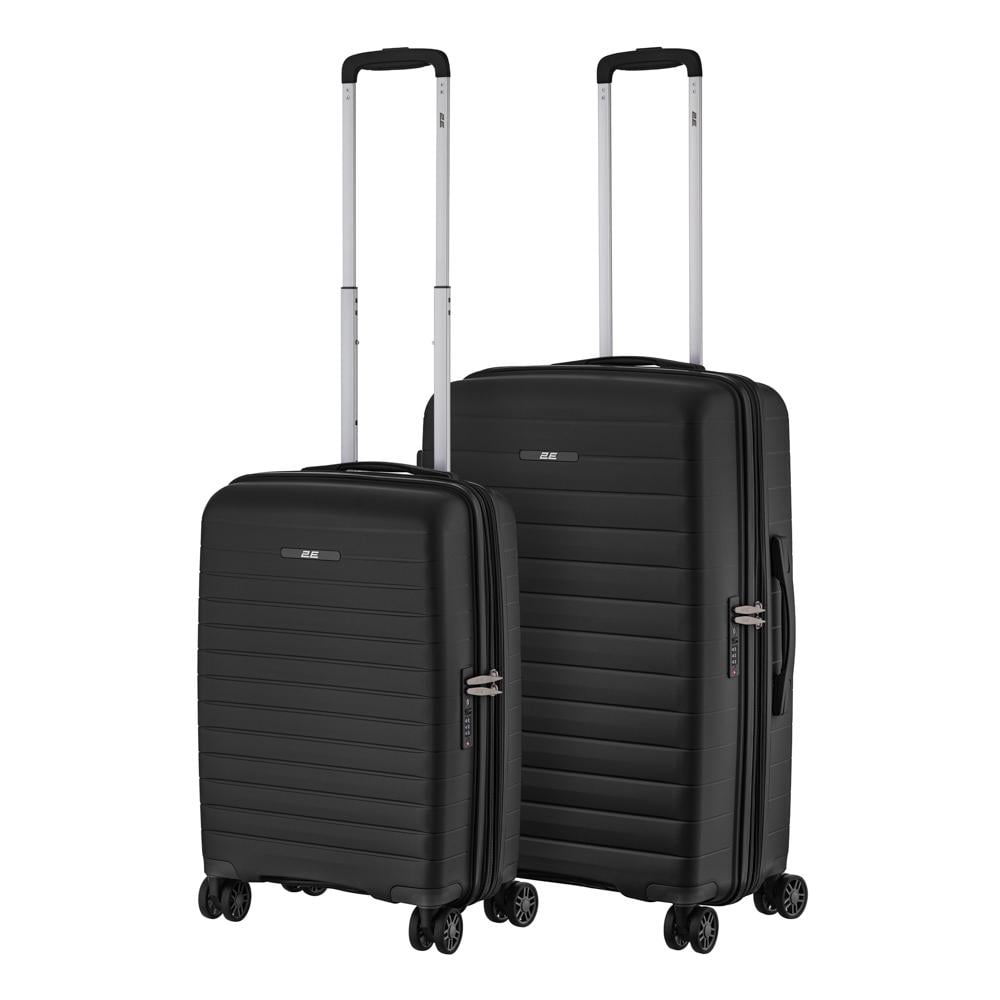 Набір валіз дорожніх 2E Aero поліпропілен замок TSA з 4 колесами S/M Чорний (2E-SPP-AERO-SET2-BK)