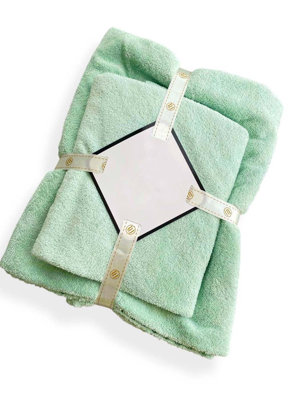 Комплект однотонных полотенец микрофибра 2 шт. (21-2) - фото 1