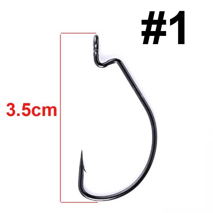 Крючок офсетный Fox Worm Offset Hook OEM №1 1 шт. Черный (8890) - фото 3