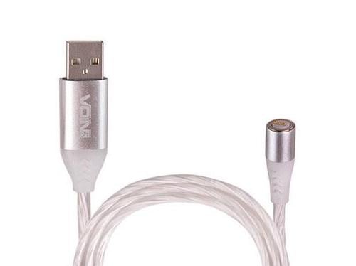 Кабель магнитный Voin Multicolor LED USB - Lightning 3А 1 м быстрая зарядка/передача данных Black (431069)