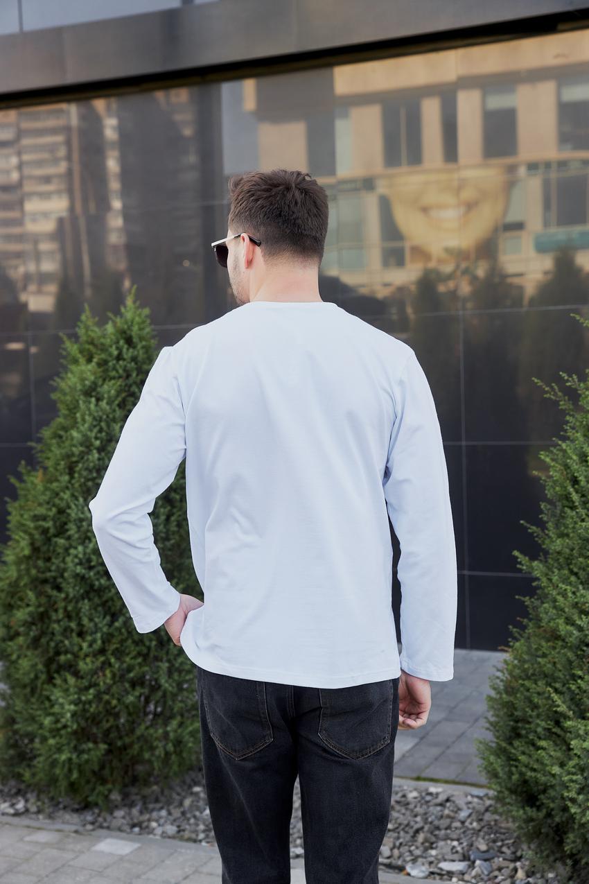 Чоловічий лонгслів М183 3XL Білий (894-1-65) - фото 4 Чоловічий лонгслів М183 3XL Білий (894-1-65) - фото 4