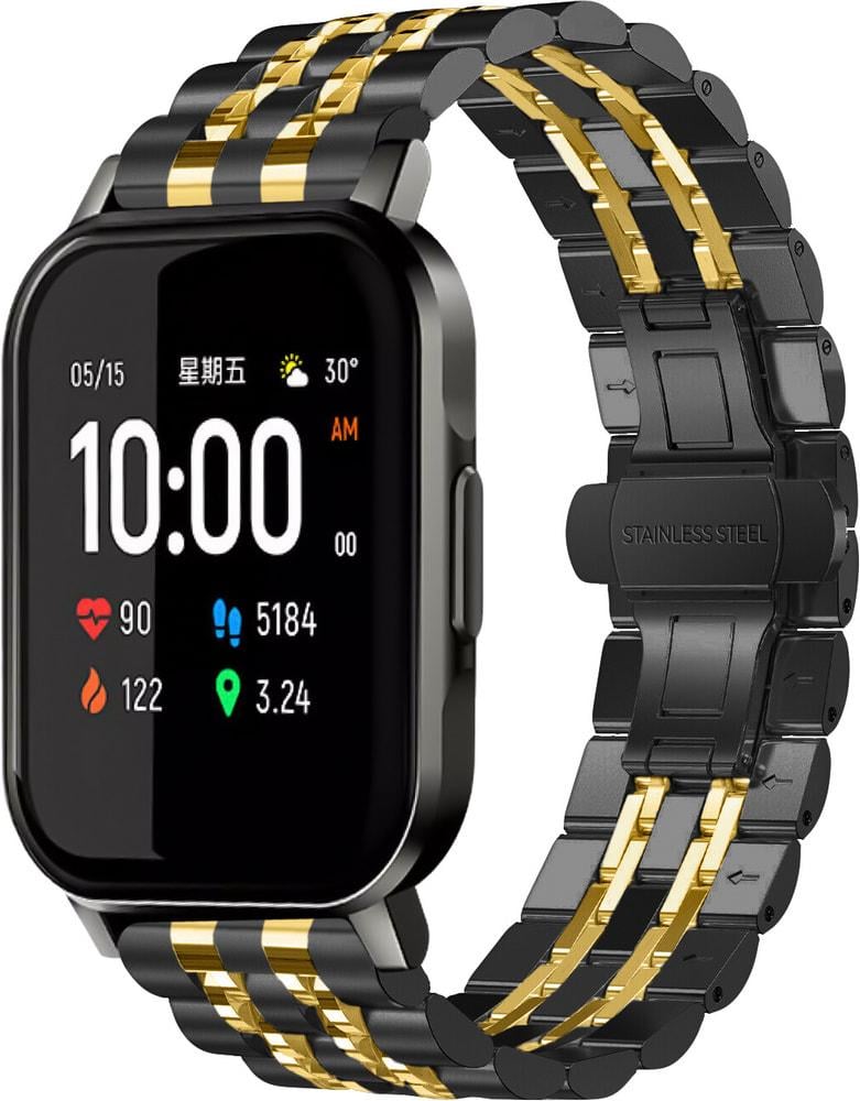 Браслет металлический Spinye Line для Haylou Smart Watch 2 (LS02) Black Gold (29039-02)