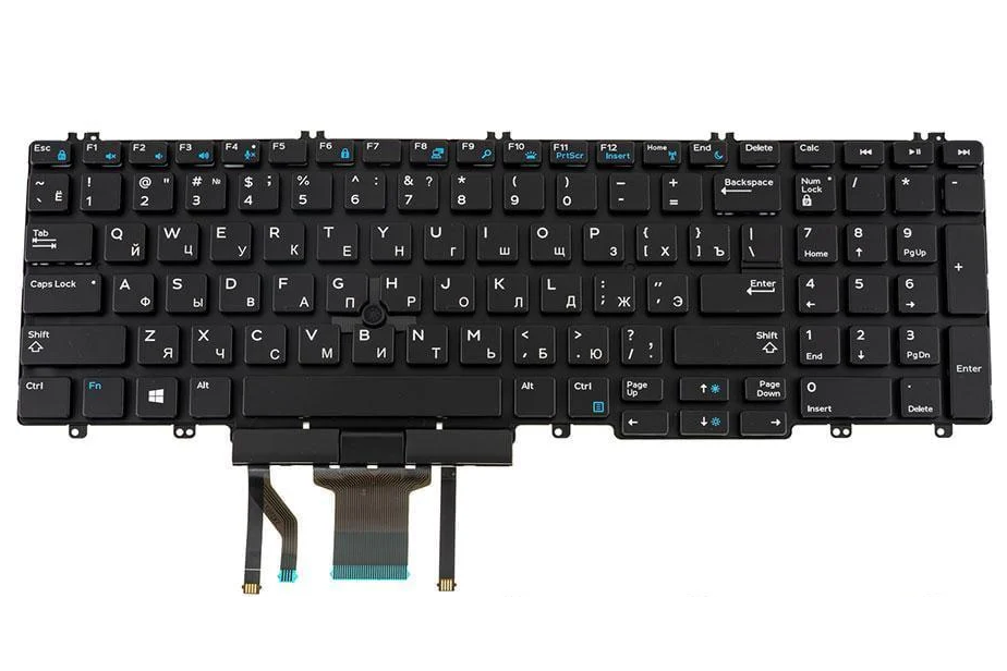 Клавиатура для ноутбука Dell Precision 7530/7730 rus/без рамки/подсветки клавиш Черный (181764)