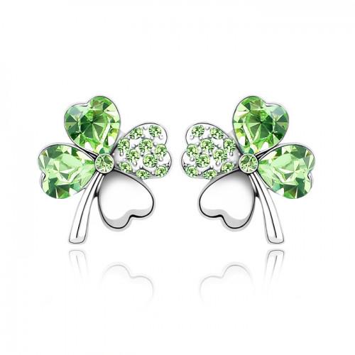 Серьги с кристаллами Сваровски Showfay 11101411 Зеленый