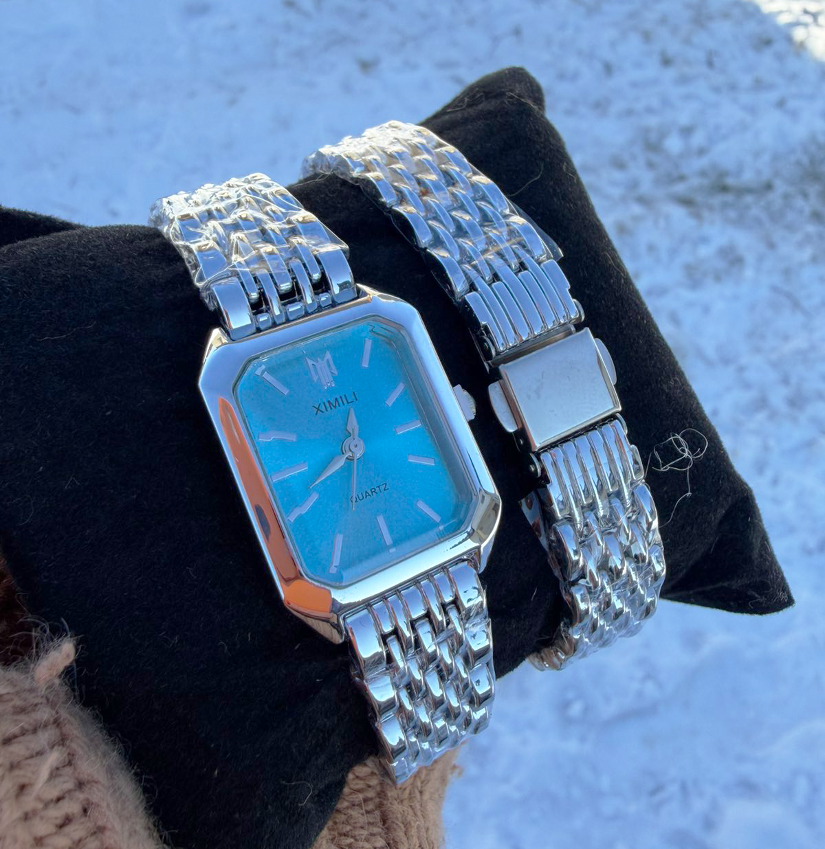 Женские часы GONCHAR & CO XIMILI медицинский сплав кварцевый механизм Серебристый/Синий (65-08)