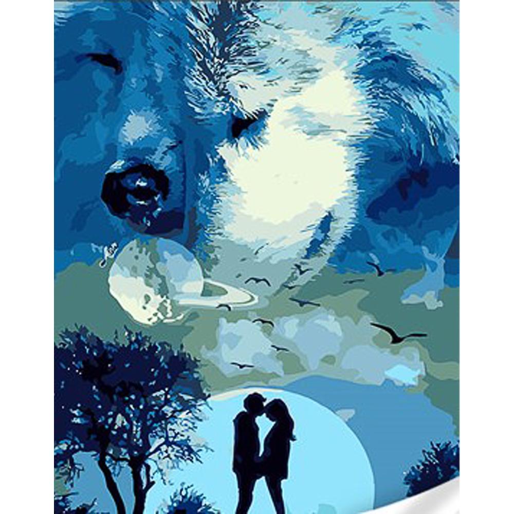 Картина по номерам Strateg Премиум Верная пара с лаком и уровнем 30x40 см (Str-SS1031)