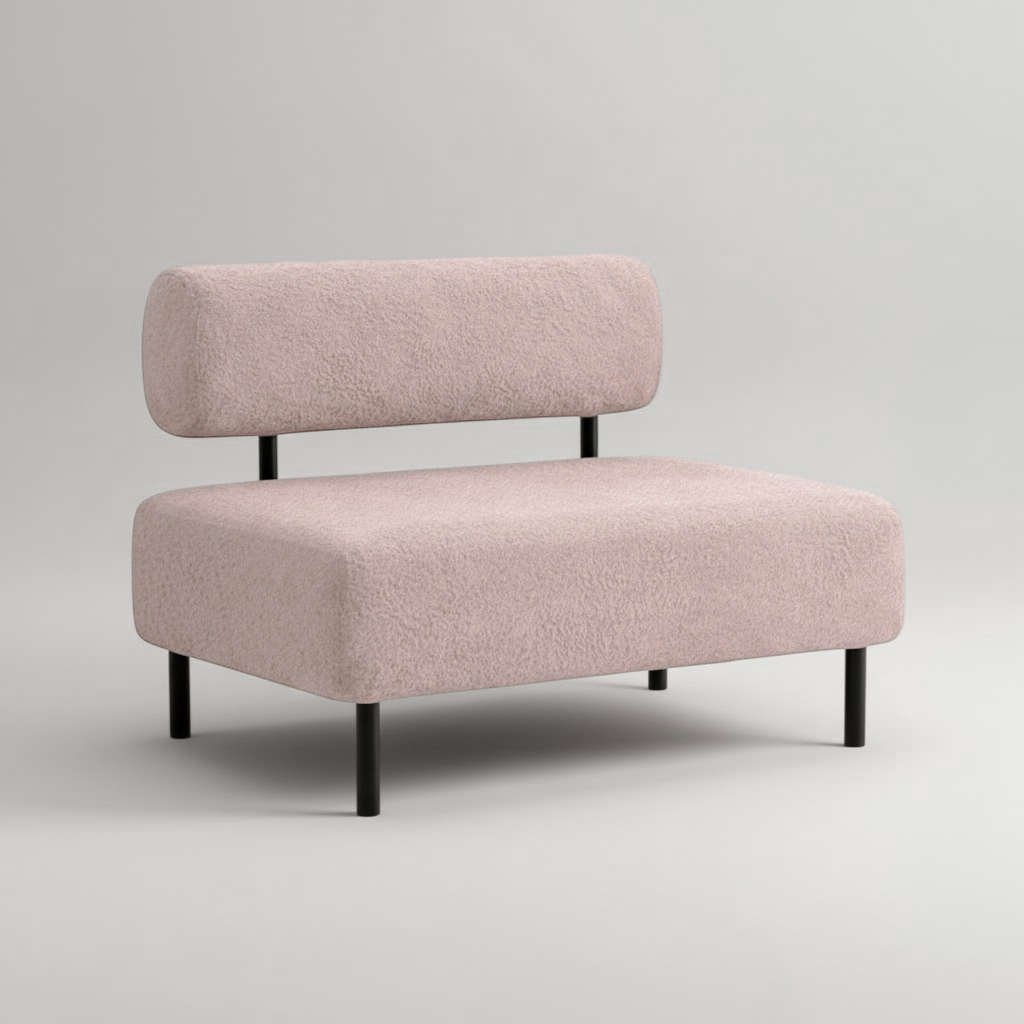 Диван Tobi Sho Люмо 1000х540х750 мм букле Alpaca Светло-розовый/61