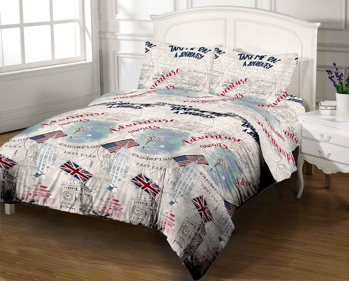 Комплект постельного белья Zastelli 17659 бязь полуторный145х210 Серый