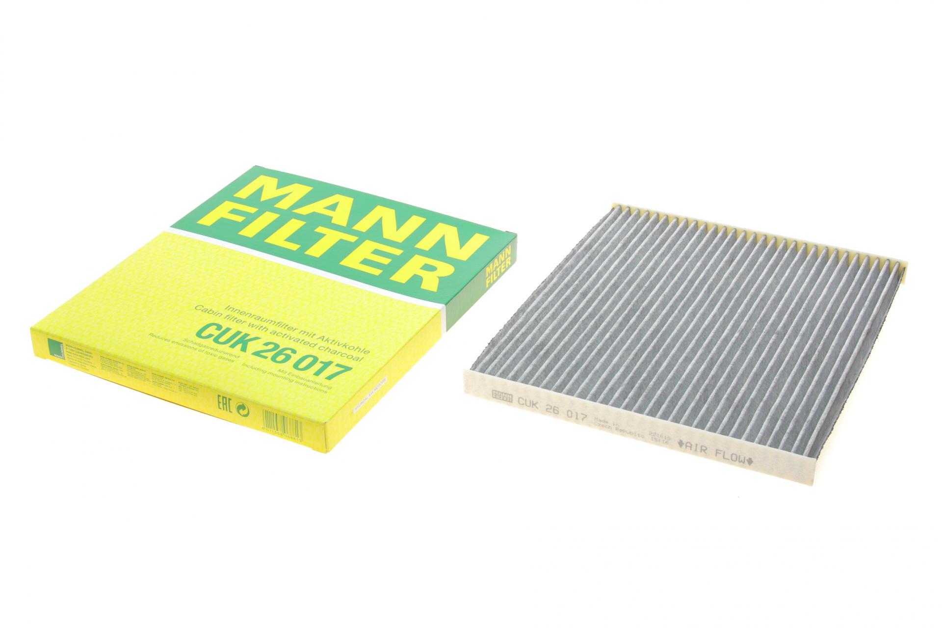 Фильтр салона Mann-Filter для Hyundai Santa Fe 05-/Sonata 09-/Kia Optima 12- угольный (CUK 26 017)