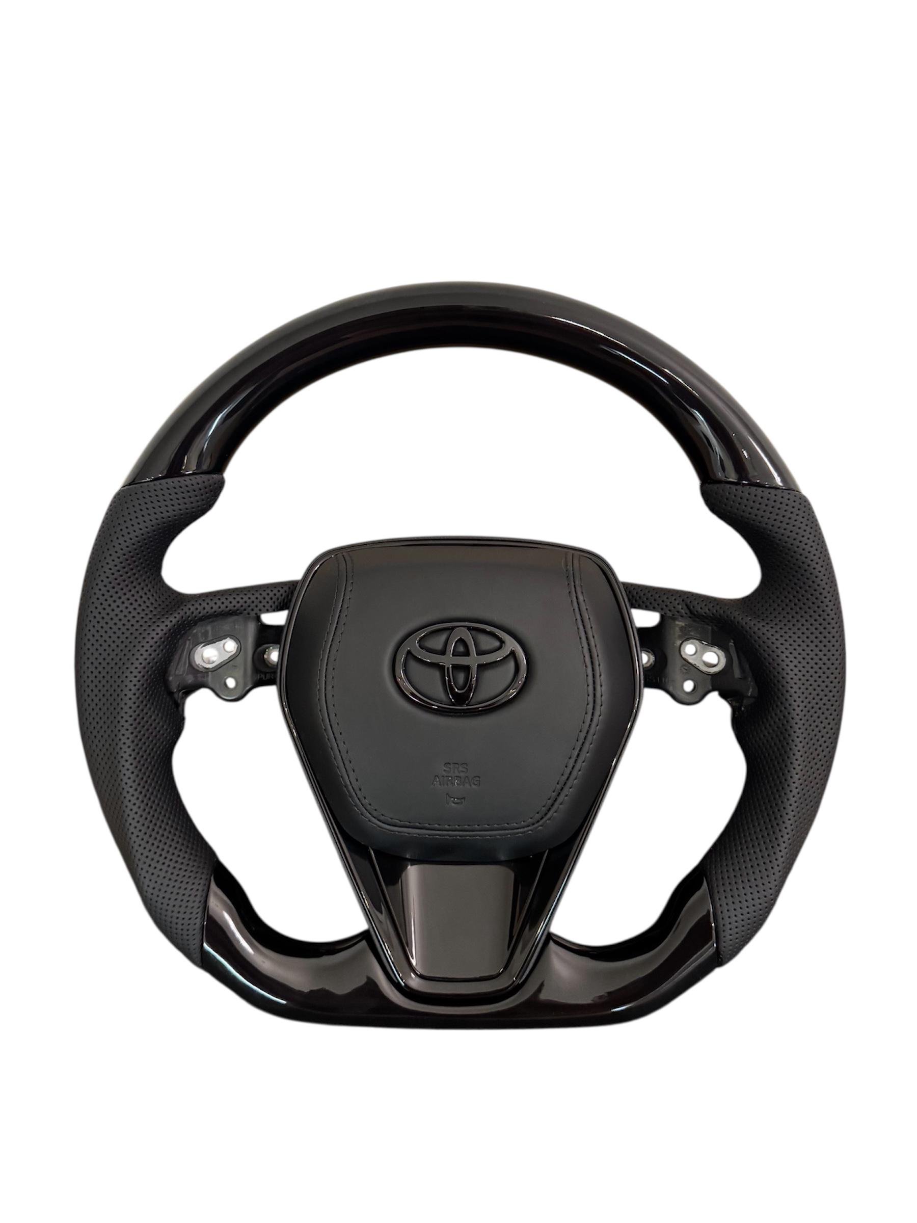 Кермо анатомічне для Toyota Camry 70 рояльний лак кришка Airbag зі шкіри (31739806)