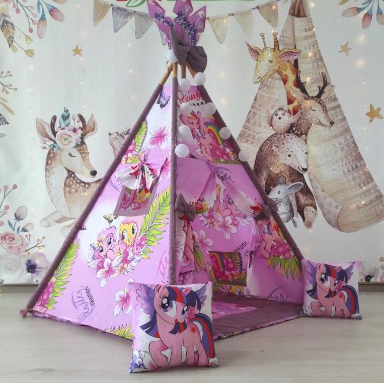 Вигвам My little pony с матрасом и подушками из хлопка