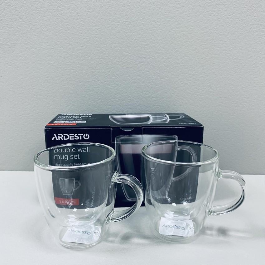 Набір чашок з подвійними стінками Ardesto AR 2610BH 100 мл 2 шт. (2427029595)