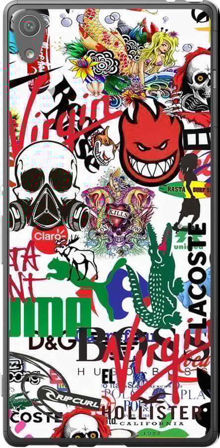 Чехол на Sony Xperia XA F3112 Many different logos (4022u-399-42517) Чехол на Sony Xperia XA F3112 Many different logos (4022u-399-42517)