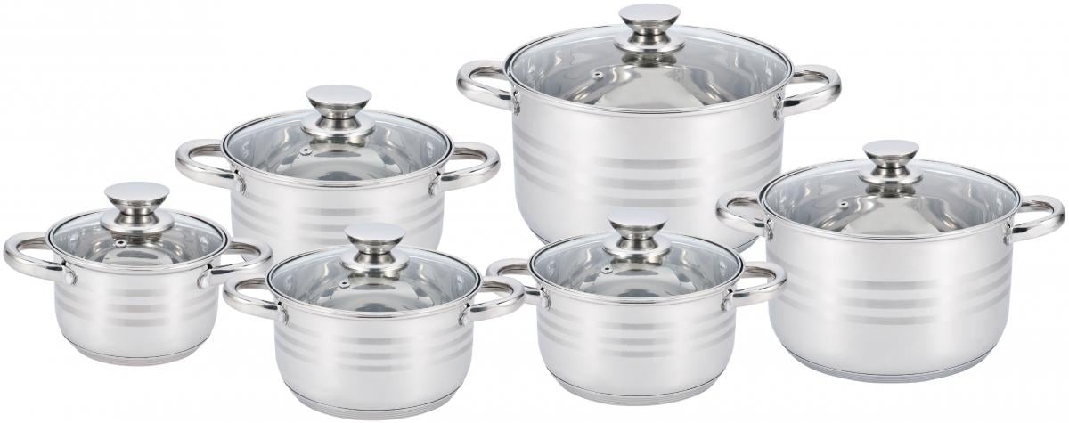 Набір каструль Unique UN-5035 з кришками 6 шт (1286903793)