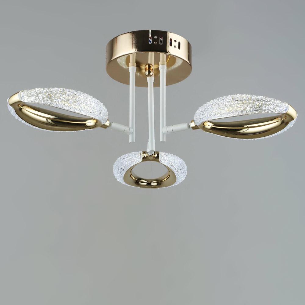 Люстра потолочная светодиодная Light House SRS-19715/3 WT+FGD Белый/Золотой