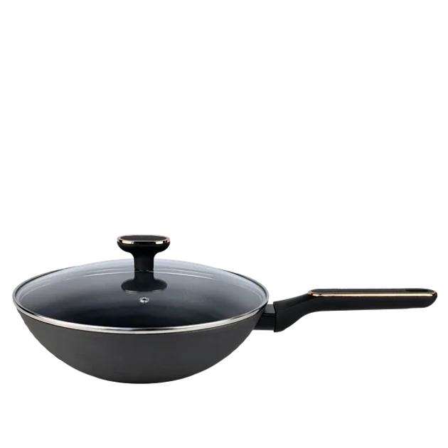 Сковорода глубокая с крышкой Magio MG-1168 с антипригарным покрытием 28 см Черный (2419869756)