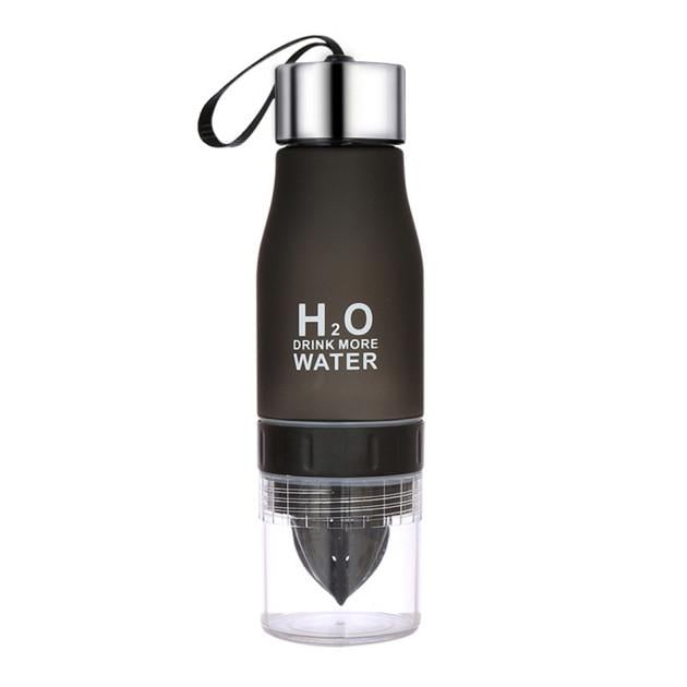Пляшка для води H2O Water Bottle з соковижималкою 650 мл Чорний Пляшка для води H2O Water Bottle з соковижималкою 650 мл Чорний