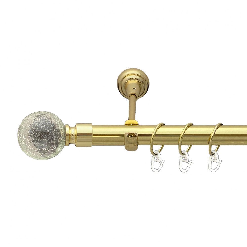 Карниз металевий Orvit Сепія однорядний відкритий/гладка труба/кільце металеве Золото 25 мм 240 см (00-00012700)