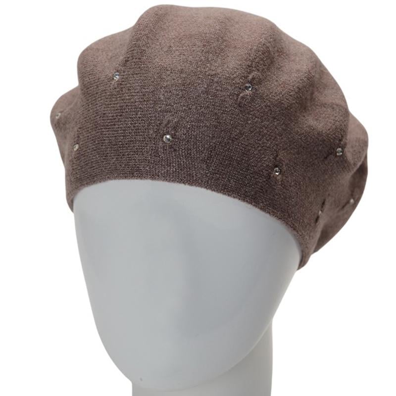 Берет вискозный двойной женский небольшого объема Lirus Чили one size Темно-пудровый (284258)