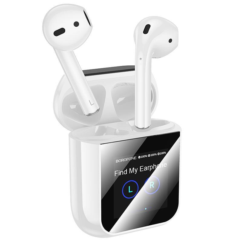 Беспроводные наушники Borofone BW86 Brocade true wireless BT headset with touch screen White (6941991119484)