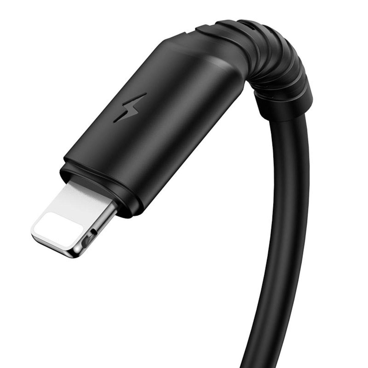 Кабель Borofone BX47 Coolway USB-Lightning 2.4A 1 м Black Кабель Borofone BX47 Coolway USB-Lightning 2.4A 1 м Black