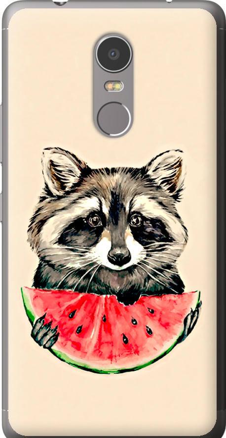Чехол на Lenovo K6 Note Енотик с арбузом (4605t-453-42517)
