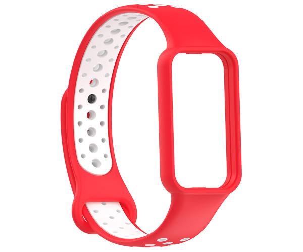 Ремешок Sport Strap для Amazfit Band 7 20 мм Красный с белым