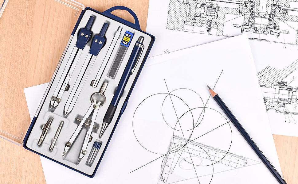 Набір інструментів для креслення Worison Готувальня на 9 пр. (7957-9) - фото 10 Набір інструментів для креслення Worison Готувальня на 9 пр. (7957-9) - фото 10