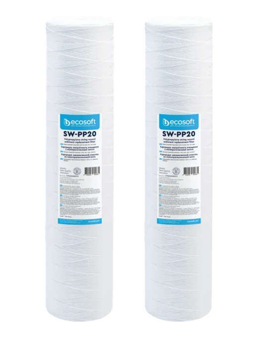 Комплект картриджей для фильтров воды из полипропиленовой нити Ecosoft 4,5«x20» 20 мкм 2 шт. (CPN2452020ECO)