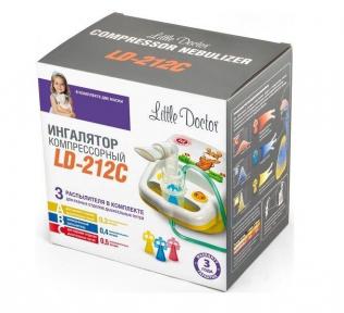 Ингалятор (небулайзер) Little Doctor LD-212C для детей компрессорный гарантия 3 года Желтый