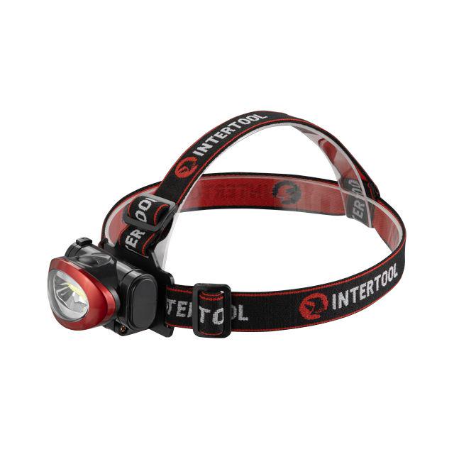 Ліхтар налобний світлодіодний, пиловологозахищений корпус, батарейки 3 ААА Intertool LB-0304 - фото 2 Ліхтар налобний світлодіодний, пиловологозахищений корпус, батарейки 3 ААА Intertool LB-0304 - фото 2