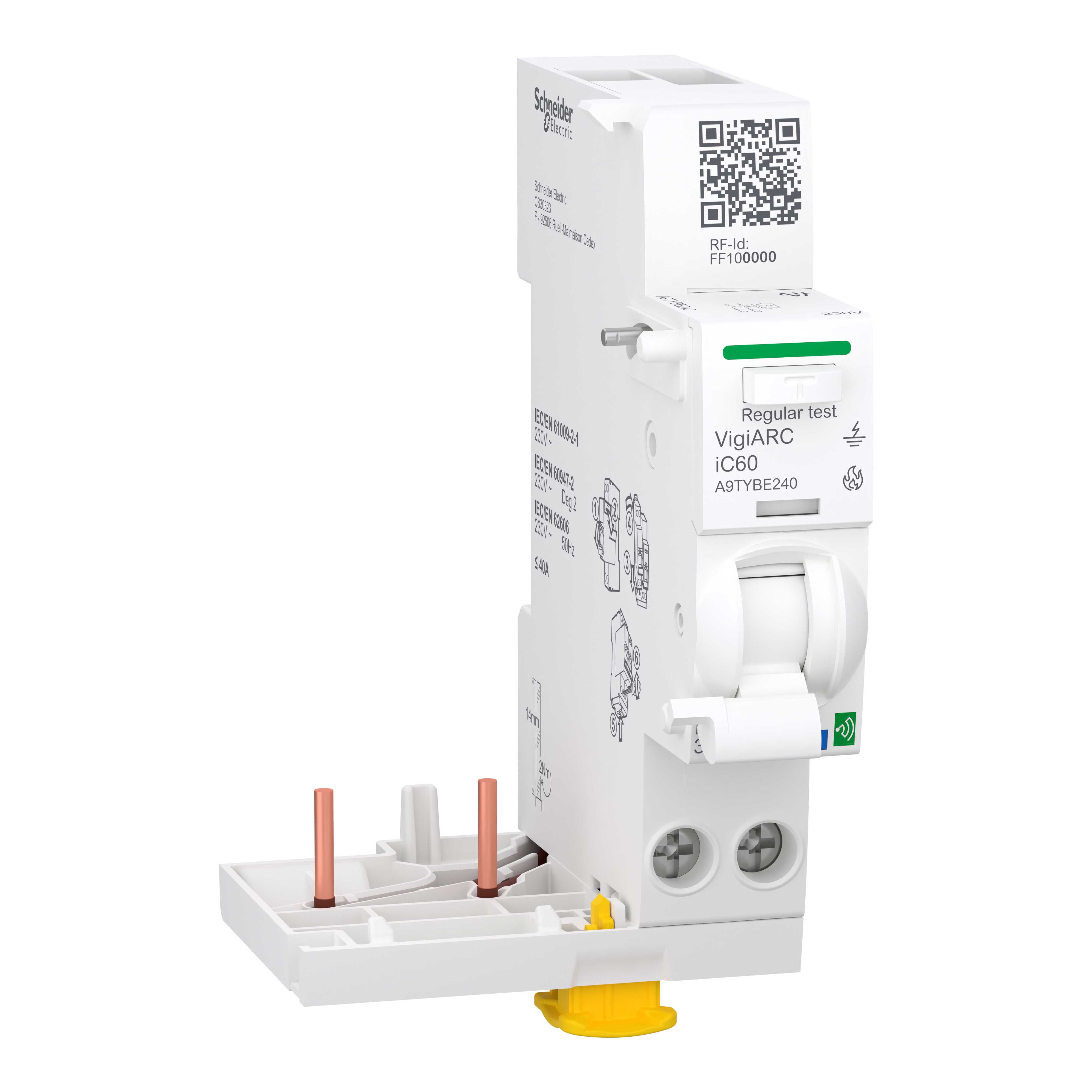 Блок защиты от дугового замыкания Schneider Electric Active iC60 2P 40A 30мА тип A-SI (A9TYBE240) Блок защиты от дугового замыкания Schneider Electric Active iC60 2P 40A 30мА тип A-SI (A9TYBE240)