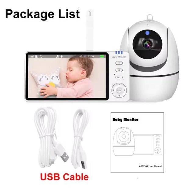 Видеоняня с 5-дюймовым LCD монитором/датчиком звука/ночное видение/беспроводная/поворотная радионяня/измерение температуры (ABM501) - фото 8 Видеоняня с 5-дюймовым LCD монитором/датчиком звука/ночное видение/беспроводная/поворотная радионяня/измерение температуры (ABM501) - фото 8