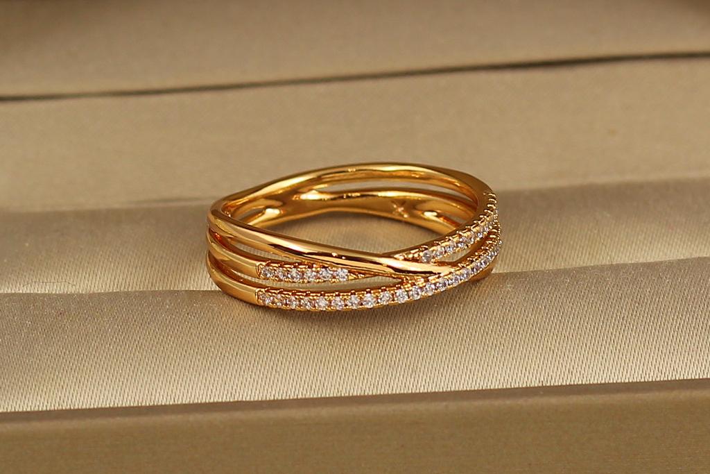Кольцо Xuping Jewelry Линии судьбы р. 19 Золотистый