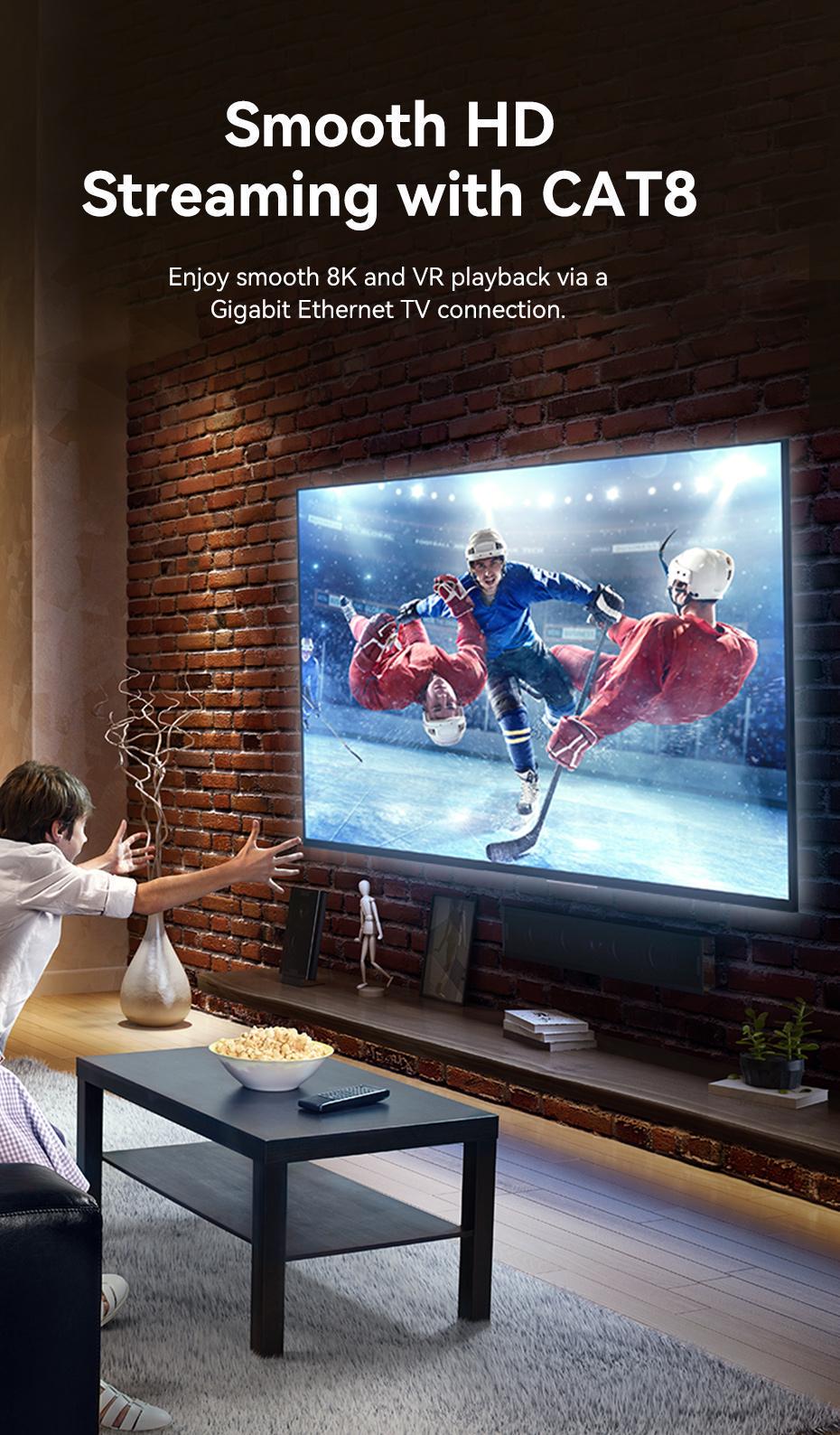 Патч-корд Vention Cat8 STP 40Gbps 2000MHz поворотный 90° 1,5м Черный (IKLBG) - фото 8 Патч-корд Vention Cat8 STP 40Gbps 2000MHz поворотный 90° 1,5м Черный (IKLBG) - фото 8