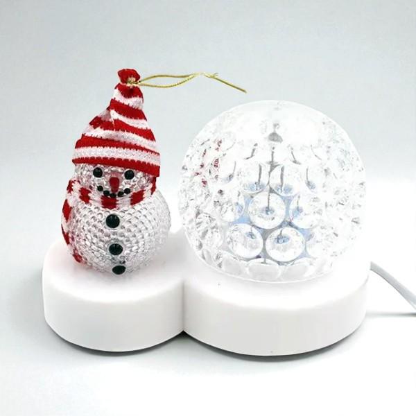 Ночник новогодний диско-шар со снеговиком