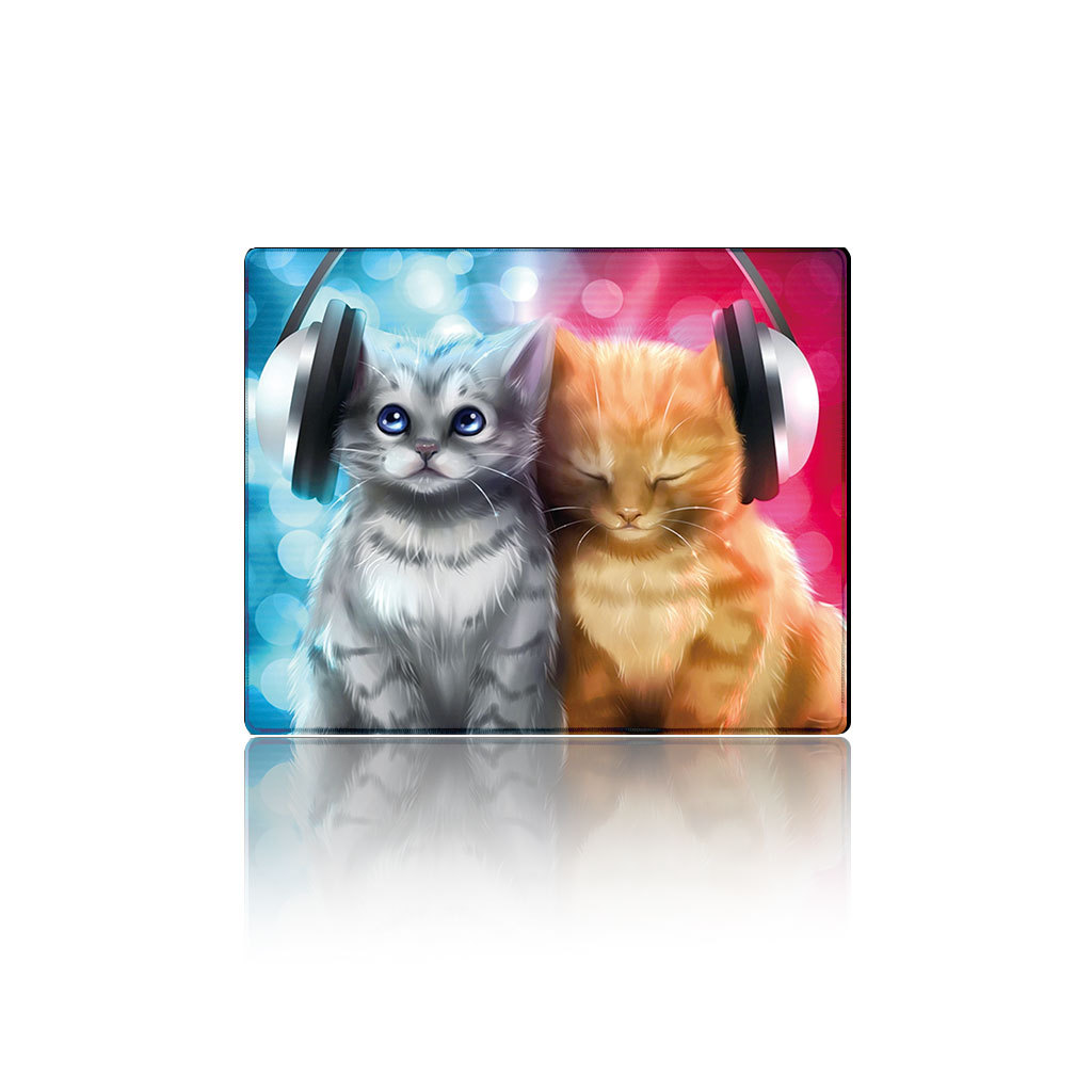 Коврик тканевый Cats in headphones с прошивкой 2х250x300 мм (YUT_V7709)