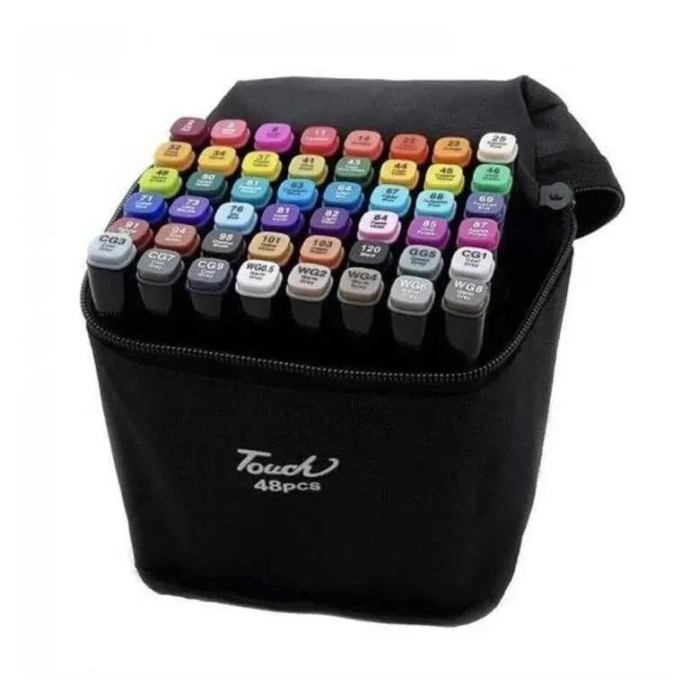 Набор маркеров двухсторонних для скетчинга и рисования в сумке 48 цветов (DR014865)