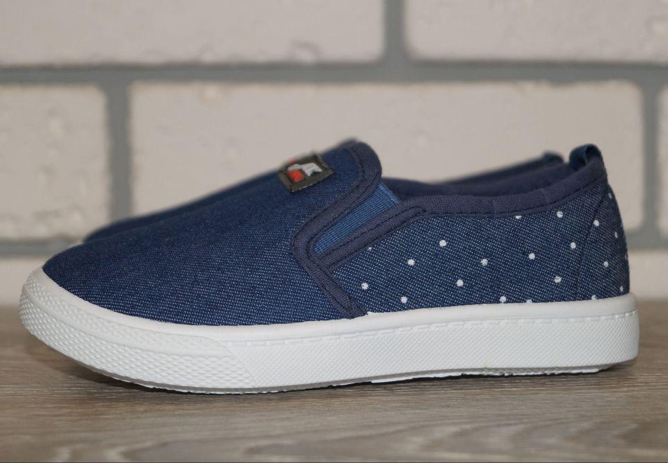 Слипоны детские джинсовые Blue Rama р. 28 16 см Темно-синий (31538-28)