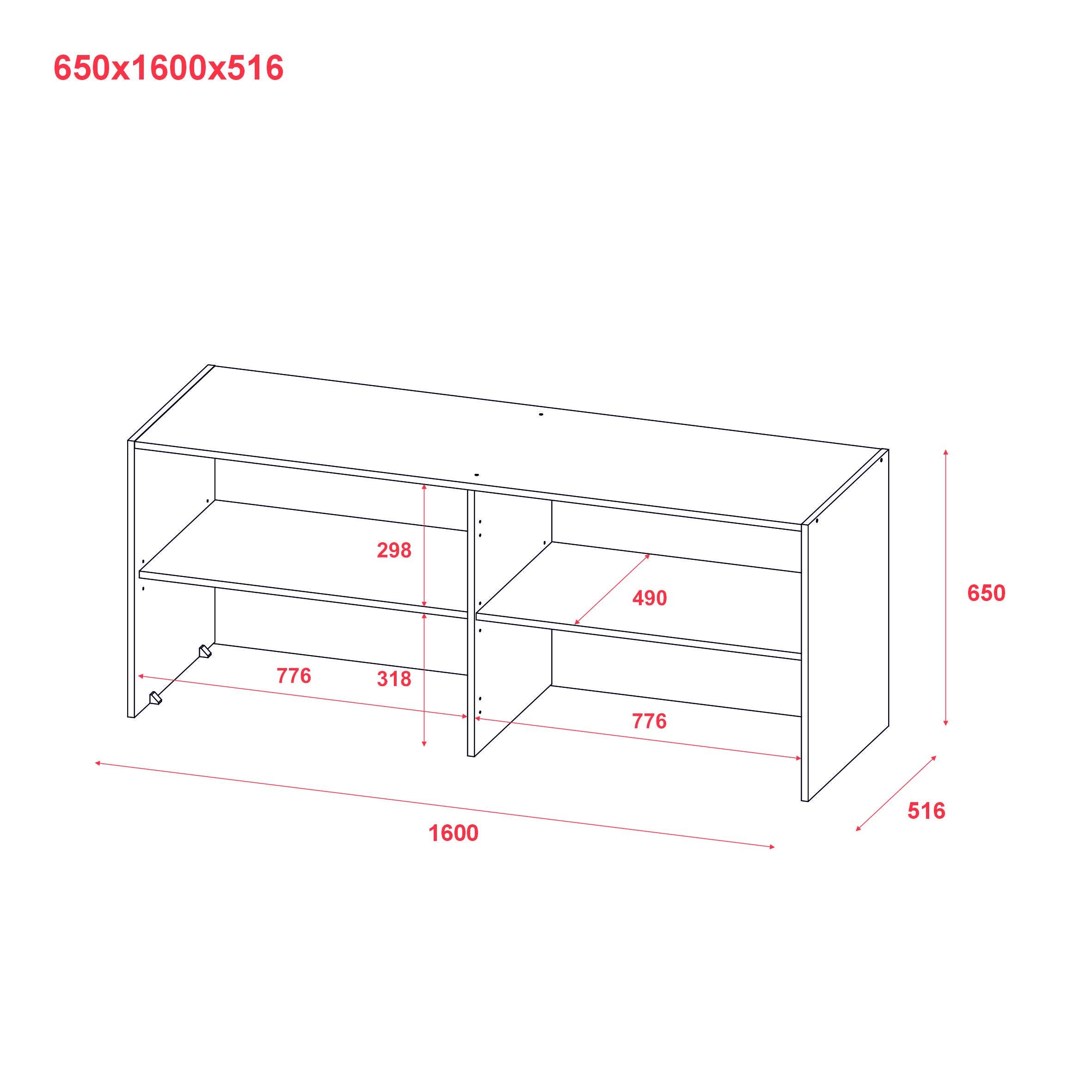 Антресоль висока Doros Ронді 4 ДСП 160х52х65 см Дуб Артізан/Графіт (41516184) - фото 8